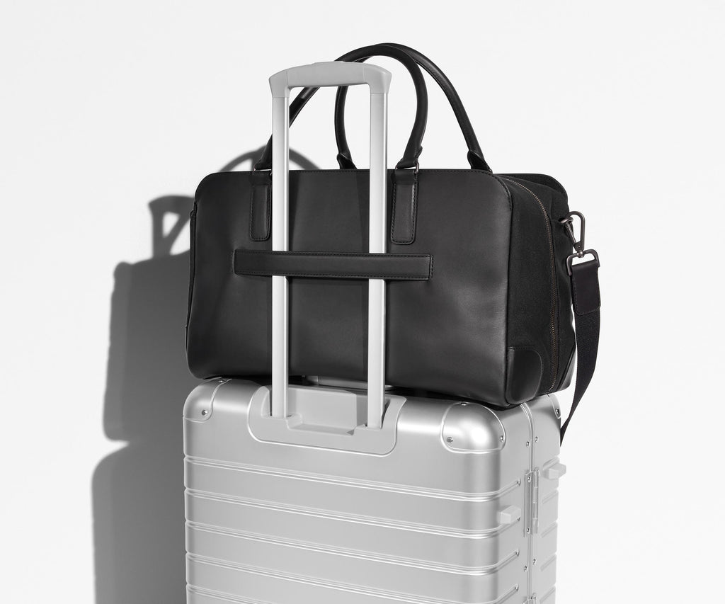 The Transit Leather Duffle in Jet Black