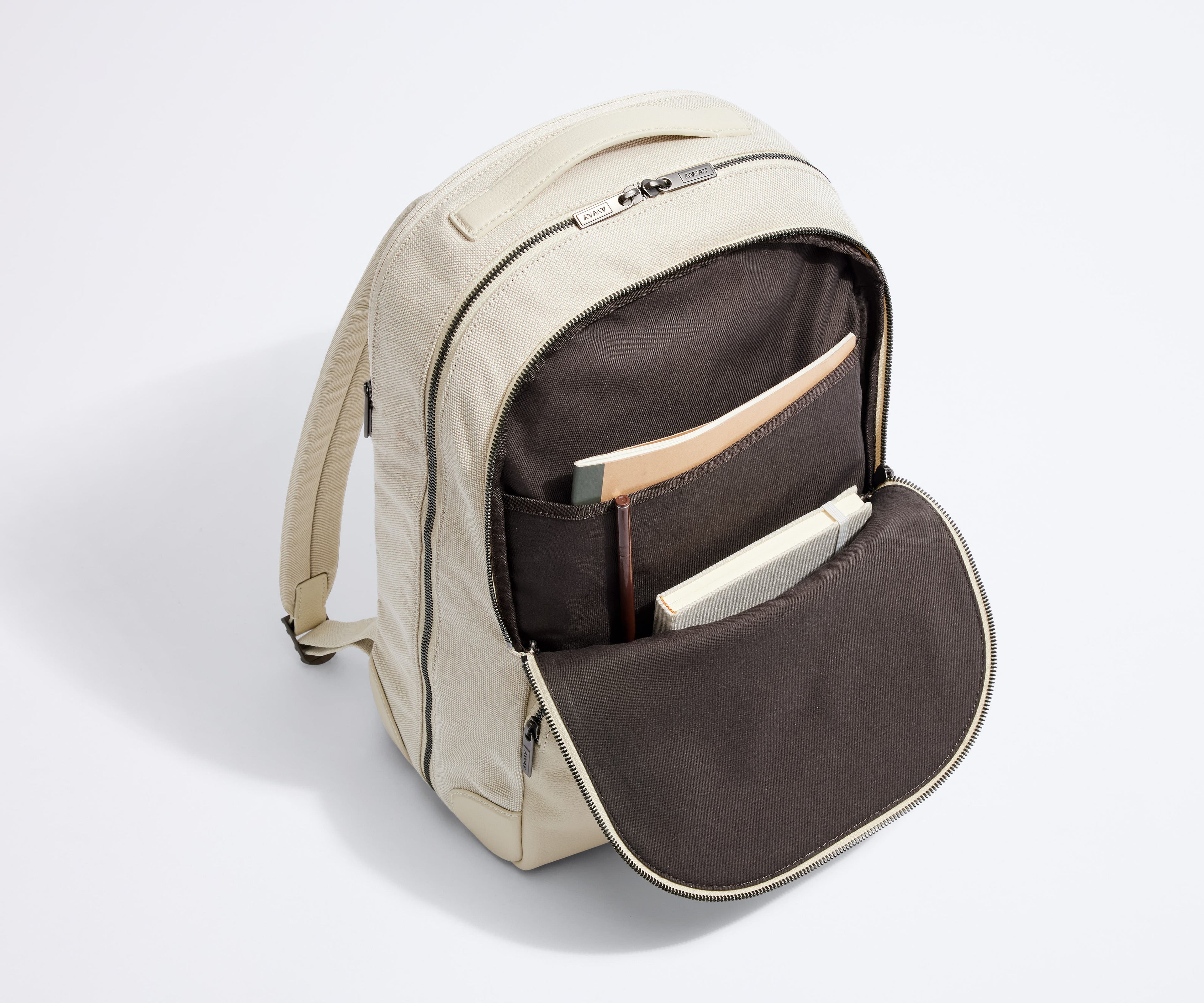 The Transit Leather Backpack in Cream White