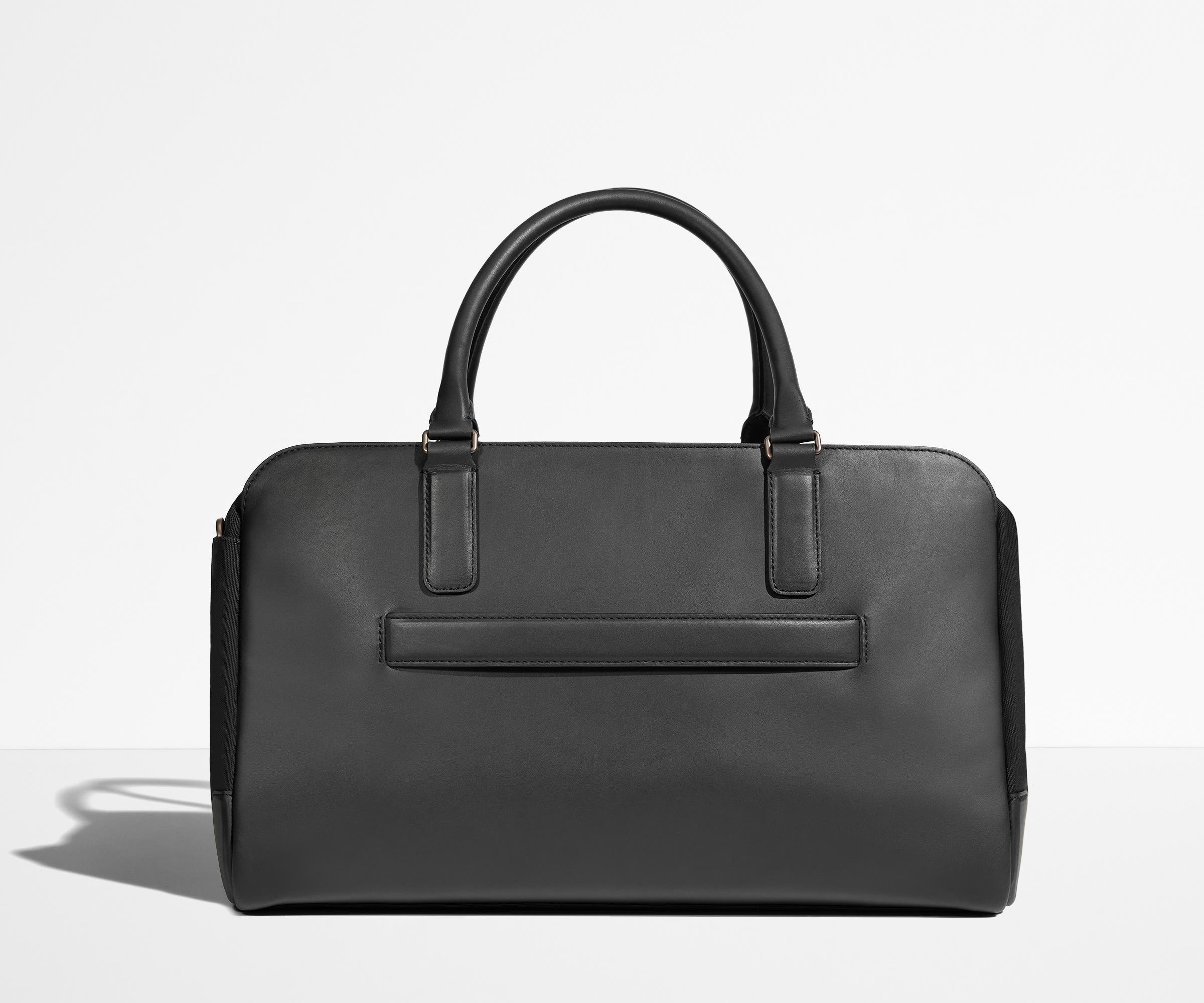 The Transit Leather Duffle in Jet Black