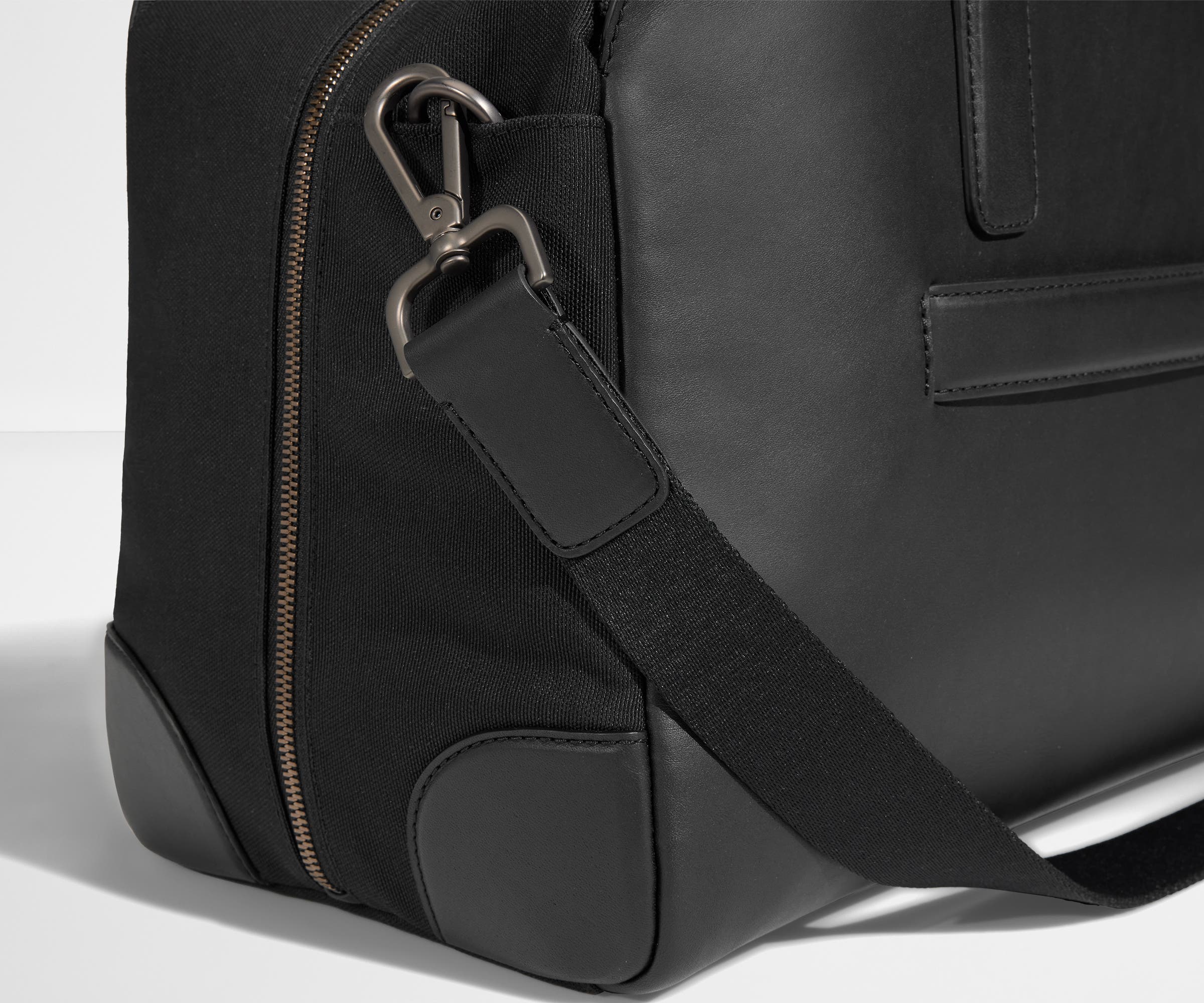 The Transit Leather Duffle in Jet Black